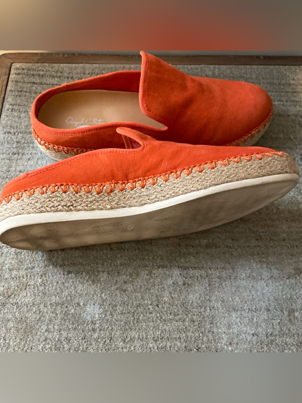 Dr Scholl’s Sunnie SlipOn Espadrilles Size 7 Orange Suede Vacation Normcore